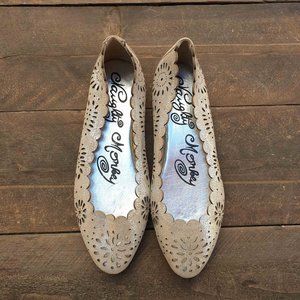 Naughty Monkey / Laser cut out Flats-Nude-#6